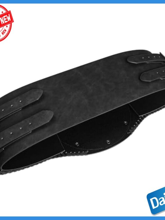 Viking Embossed Double Dragon Faux Leather Wide Belt Waist Armor